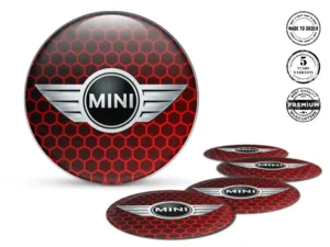 Mini Cooper Wheel Emblems Style High-Quality Dome Labels
